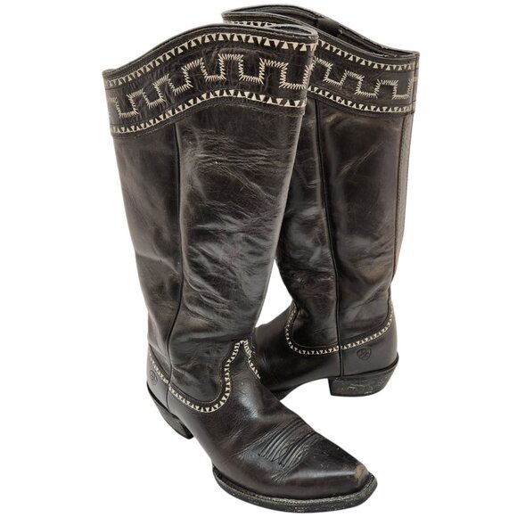 Ariat Shoes - Ariat Womens Black Leather Western Knee High Boots #10011938 Size 6.5